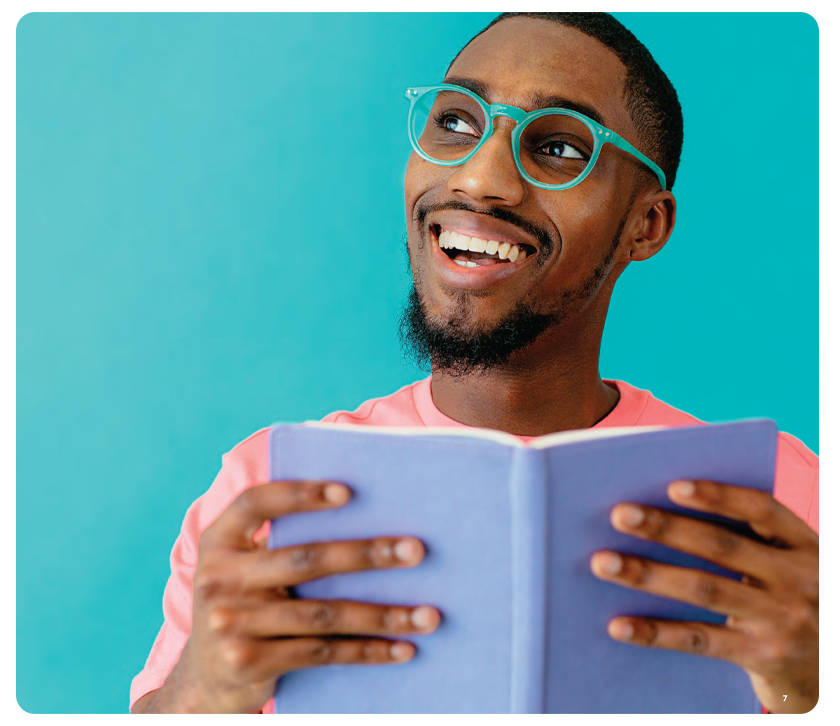 man reading a book