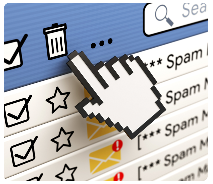 email client deleting spam