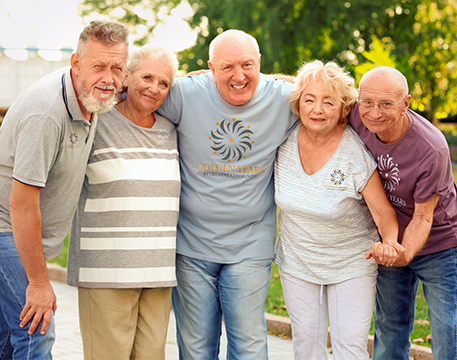 group of elderly friends
