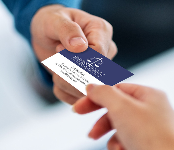 lawyer handing out business card