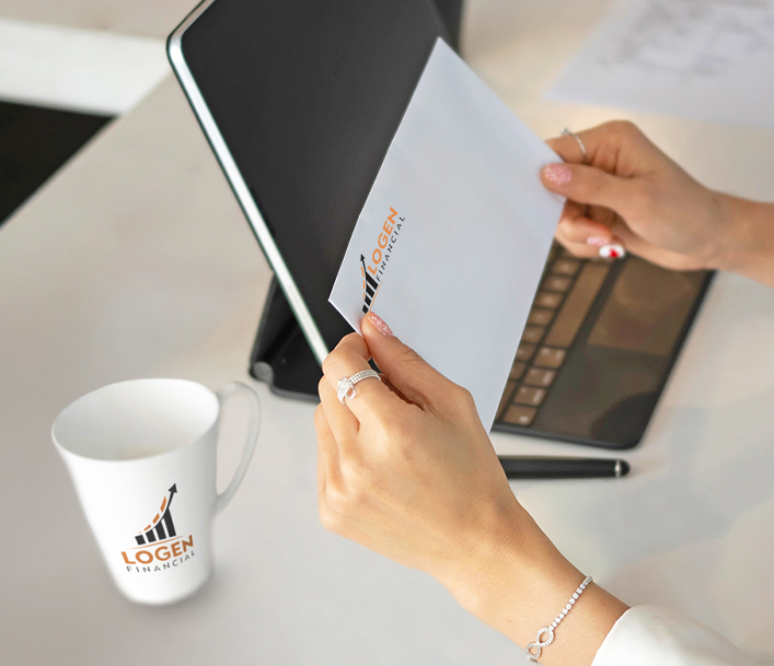 woman holding envelope